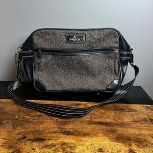 Vintage Jordache Navy Tapestry Travel Carry On Bag Shoulder Strap Duffel Satchel